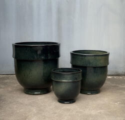  Kaszpó kerámia Mondex HEVRA 43/34/24cm szürke 3 db