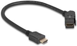 Delock HDMI panel tartó anya 45 -ban hajlított HDMI apa 30 cm kábellel 8K 60 Hz fekete