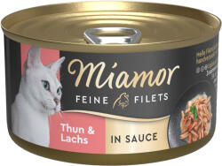 Miamor 24x85g Miamor Feine Filets szószban Tonhal & lazac nedves macskatáp