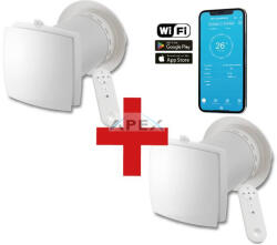 HOLTOP HOLTOP/AIRWOODS AV-TTW6-W Pro ISO egyhelyiséges hővisszanyerős szellőztető (2 db), automata zsaluval, WiFi csatlakozással, kültéri hangcsillapító elemmel