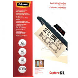 Fellowes A3 fényes laminálófólia, 125 mikron, öntapadó hátlappal, 100db (5329001) (5329001)
