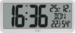 TFA Rádiójel vezérlésű Falióra 356 mm x 27 mm x 161 mm Fehér Nagy kijelző (60.4525. 02) (60.4525.02)