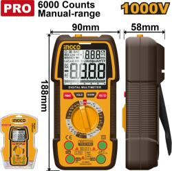 INGCO Multimetru Digital 1000V Industrial 6000 Puncte (DM310002)