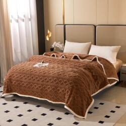 Kotonia Home Cuvertura Soft Cocolino doua straturi - dimensiune 200x230 cm si fete perna decor 60x60 cm, 100% microfibra, ciocolata (004463)