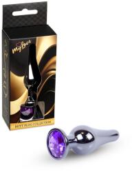 MyLove Plug anal MyLove Toys Jewellery Dark Silver Butt, oțel inoxidabil, bază cu diamant decorativ (ATR-64-00053ML)