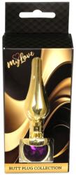 MyLove Plug anal MyLove Toys Jewellery Gold Butt, oțel inoxidabil, bază cu diamant decorativ (ATR-64-00062ML)