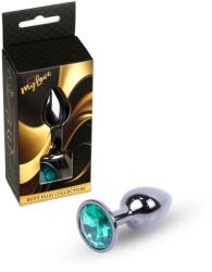 MyLove Plug anal MyLove Toys Jewellery Dark Silver, oțel inoxidabil, bază cu diamant decorativ (ATR-64-00026ML)