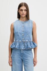 HUGO BOSS bluză cu volane pentru femei, din denim Gimma 9BY2-BDDZYI_50J (50563534)