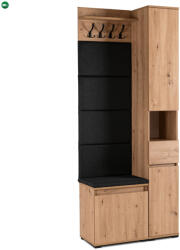 Mebel Elite Előszoba bútor szett 80 cm artisan tölgy/grafit színben - PARMA