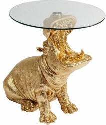 KARE Design HIPPO Arany Víziló Üveglapos Dohányzóasztal (KHM-86710)