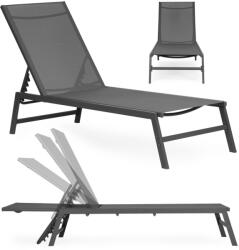 MultiGarden Napozóágy, MultiGarden ESO-L193-7-4, szürke, 157 x 97 x 60, 5 cm, fémvázas kialakítás, textilén háló, 4 állítható pozícióval, fekvő helyzetbe dönthető, teherbírás: 120 kg (TF5205)
