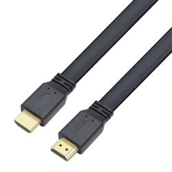 TECHLY Cablu HDMI, plat, tata-tata, 4K @ 60Hz, High Speed, Ethernet, aurit, 0.5 m, negru, Techly, ICOC HDMI2-FE-005TY