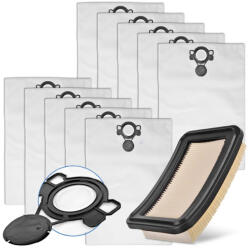  Set 10 Saci din Microfibră și Filtru Poliester Lavabil pentru Aspiratoare Flex, Nilfisk, Stihl (TRS1-4027)