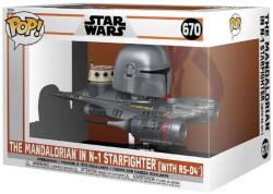 Funko Figurine Funko Pop Rides Disney Star Wars The Mandalorian In N1 Starfighter (with R5-d4) #670 11cm Figurina