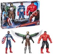Hasbro Captain America Brave New World Titan Heroes Pack Of 3 Figures (f9295) Figurina