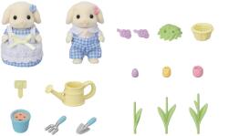 EPOCH Sylvanian Families Flower Garden Set Flora Rabbit Brother & Sister 5736 Figurina