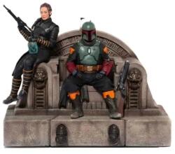 Iron Studios Deluxe The Mandalorian Boba Fett Fennec Shand On Throne Art Figurina