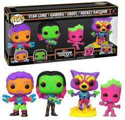 Funko Set 4 Marvel Guardians Of The Galaxy Vol. 2 Star Lord Gamora Groot Rocket Raccoon Blacklight 10cm Figurina