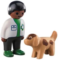 Playmobil R 1.2. 3 Vet With Dog 70407 Figurina