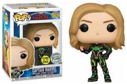 Funko Pop Marvel Captain Marvel Captain Marvel (neon Suit) (glows In The Dark) (se) #516 Bobble-head 9cm Figurina