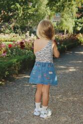Konges Sløjd trapézos farmer szoknya MAGOT PRINTED SKIRT GOTS - sötétkék 110