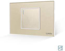 Luxion Intrerupator Simplu Cap Scara Mecanic LUXION cu Rama din Sticla, Standard Italian, 2/3M - culoare auriu