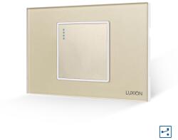 Luxion Intrerupator Simplu Cap Cruce Mecanic LUXION cu Rama din Sticla, Standard Italian, 2/3M - culoare auriu
