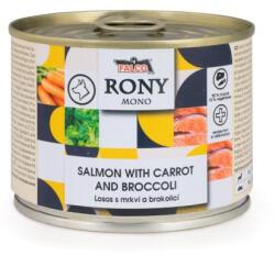 FALCO Rony MONOkonzerv kutyatáp lazaccal, sárgarépával és brokkolival15x200g