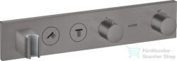 Hansgrohe AXOR SHOWERSOLUTIONS falsík alatti termosztátos zuhany csaptelep, szálcsiszolt fekete króm 18355340 (18355340)