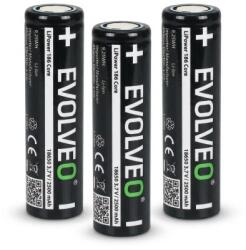EVOLVEO LiPower 186 Core 2500, Li-ion akkumulátor 18650 (3, 7 V / 2500 mAh), 3 db LIP-1862C-3