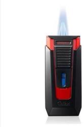 Colibri Slide Black & Red fekete és piros színű szivaröngyújtó dupla szúrólánggal és beépített szivarfúróval (C-LI850T14)