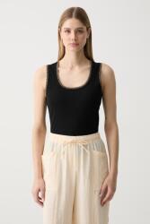 Sisley top női pamuttal - fekete M