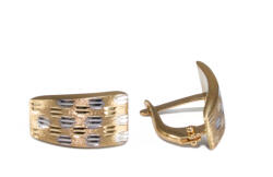 Ékszershop Bicolor vésett arany fülbevaló (1342269)