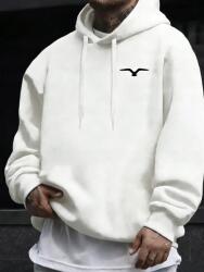 septimo7 Unisex oversize kapucnis pulóver fehér madár mintával 100% pamut XL