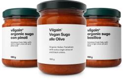 Vilgain Italian Sugo Trio -⁠ sugo clasic din roșii italiene suculente în trei variante, cu busuioc, măsline sau nuci de pin, bază ideală pentru pizza