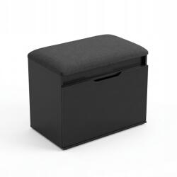 BOXIMO Cipősszekrény Mdf Tárolóval 60X50X35CM Fekete Előszobába (B10007B)
