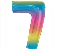GoDan Színes 7-es Rainbow szám fólia lufi 92 cm