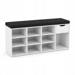 BOXIMO Cipősszekrény Mdf Ülőfelülettel 104X50X30CM 10 Polcos Fehér (B10006W)