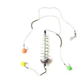 Prokarpfishing montura pescuit crap-caras arc spiralat culisant cu 3 carlige legate cu fir textil