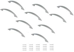  Maner metalic model Noktali, 96 mm, finisaj aluminiu/set 10 bucati - myeshop