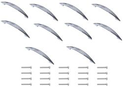  Maner metalic model Noktali, 96 mm, finisaj crom lucios/set10 bucati - myeshop
