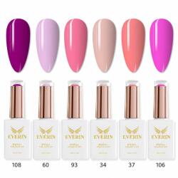 Everin Set 6 Oje Semipermanente Everin Royal SR1 - Nuanțe Roz, Nude și Coral (SR1)