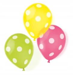 Amscan Pöttyös Dots léggömb, lufi 6 db-os 9 inch (22, 8 cm)