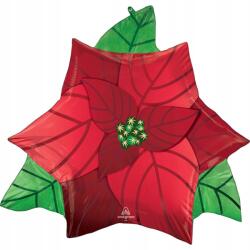 Amscan Mikulásvirág Red fólia lufi 66 cm