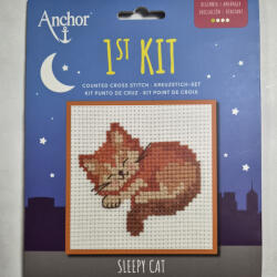  Anchor 1st kit - Sleepy cat - Hímzőkészlet