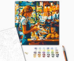 Alkotásutca Barista - Számfestő készlet kereten 40x40