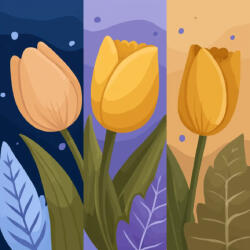 Alkotásutca Tulipán trió - Számfestő készlet kereten 40x40