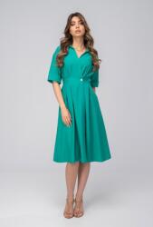 Hermosa Rochie Larina damă verde smarald, cu croi amplu și talie marcată