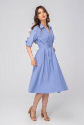 Hermosa Rochie Larina damă bleu, cu croi amplu și talie marcată