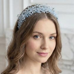 Raizel Cordeluta / Bentita argintie, cu margele si pietre turcoaz, Melody Light Blue (RZ1899)